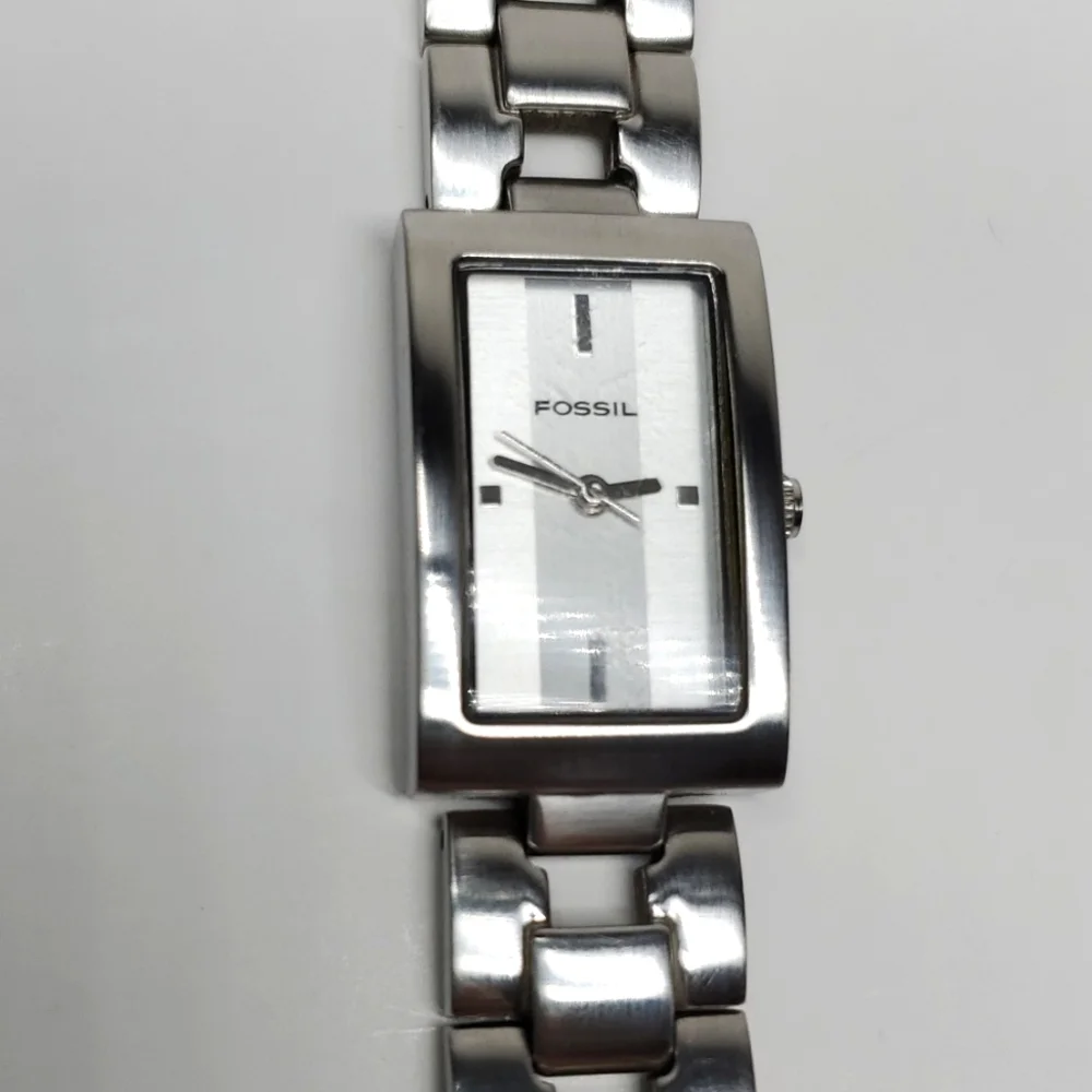 Fossil Watch ES1107 F² Silver Steel Wristband White Face Watch